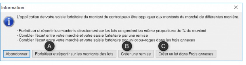 Choisir une option pour forfaitiser le montant du contrat
